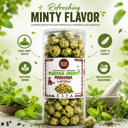 Bihar Swad Roasted Makhana - Pudina Mint (100g)