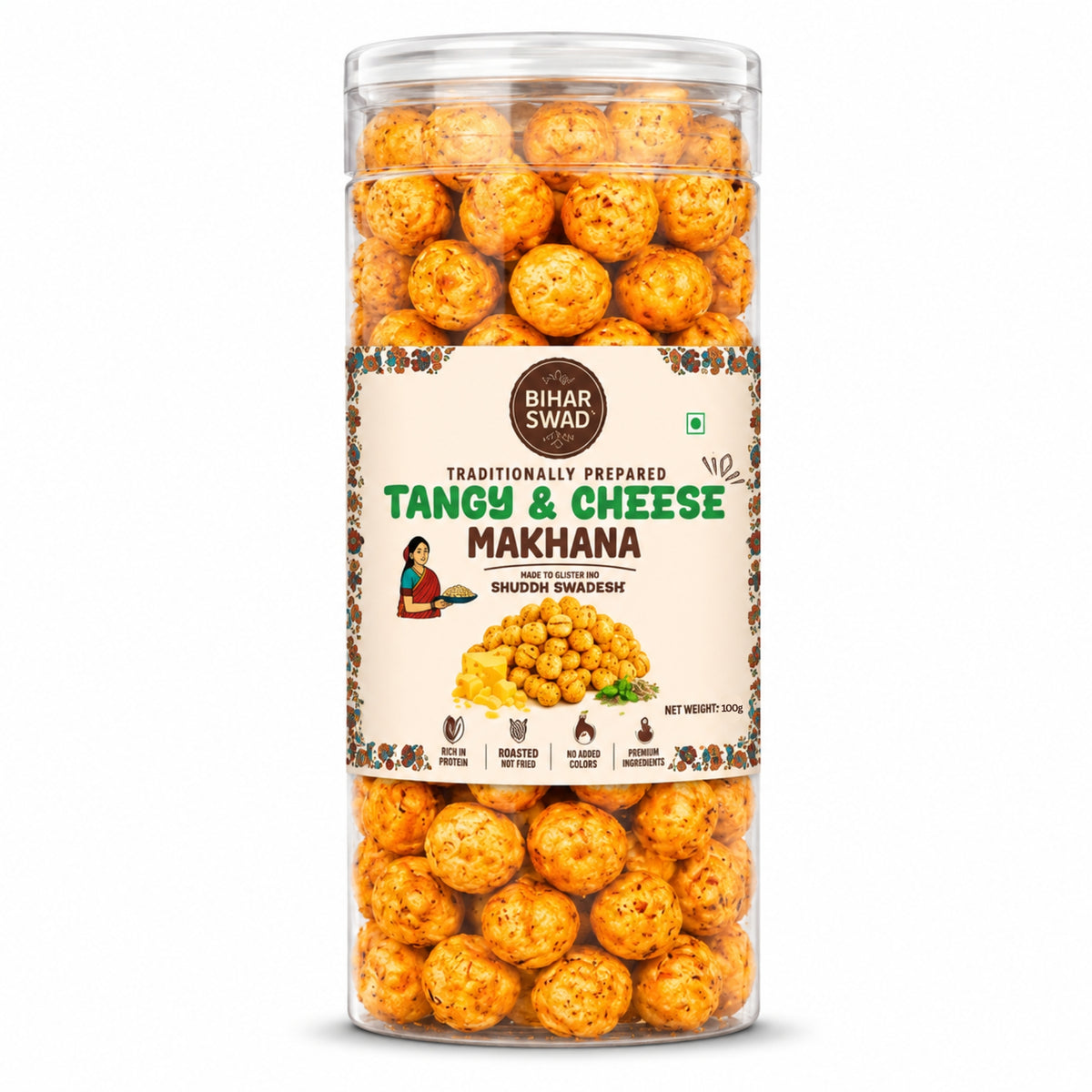 Bihar Swad Roasted Makhana - Tangy & Cheese (100g)
