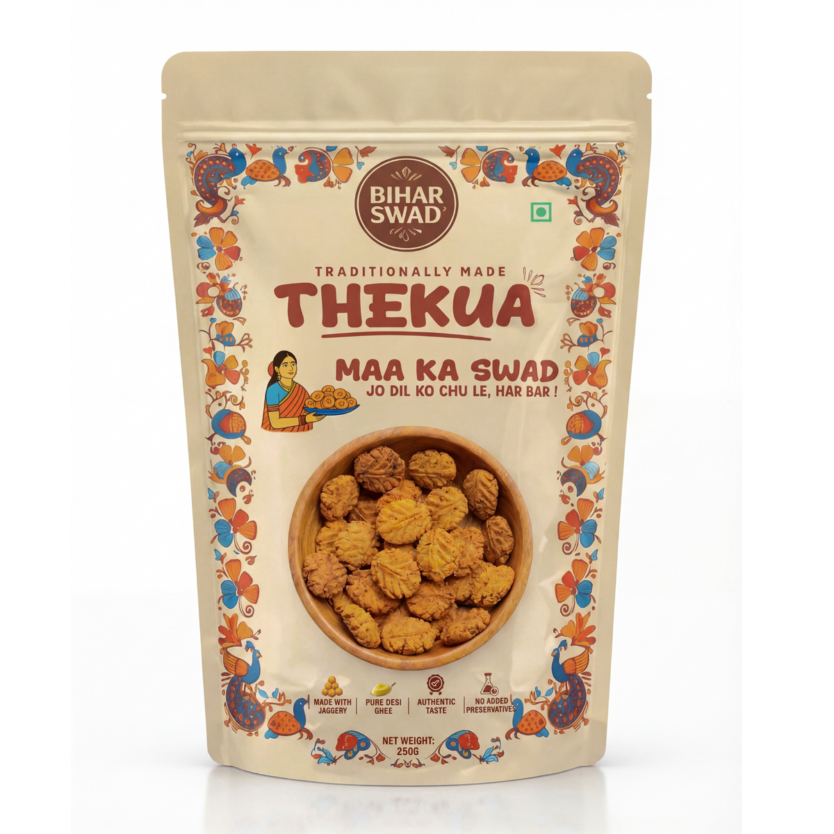 Bihar Swad Desi Ghee Gud Thekua (500g - Pack of 2)