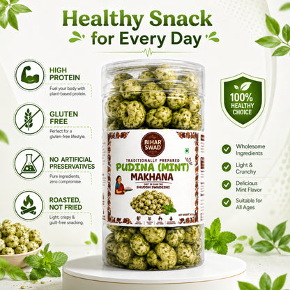 Bihar Swad Roasted Makhana - Pudina Mint (100g)