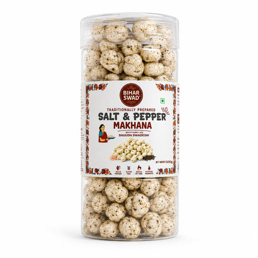 Bihar Swad Roasted Makhana - Salt & Pepper (100g)